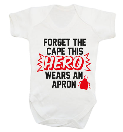 Forget the cape this hero wears an apron Baby Vest white 18-24 months