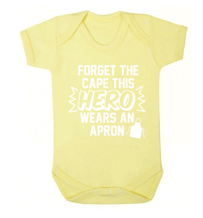Forget the cape this hero wears an apron Baby Vest pale yellow 18-24 months