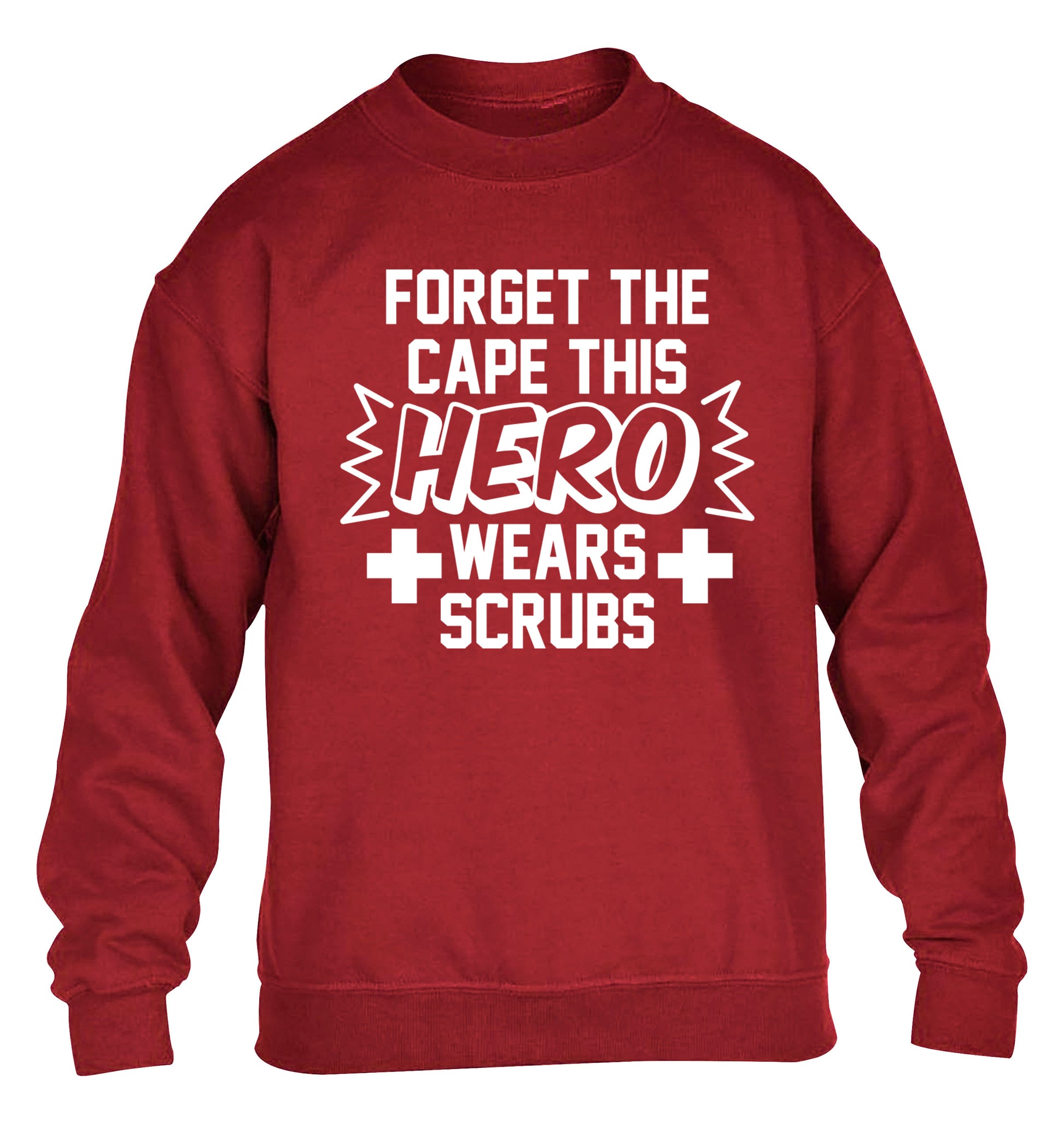 Forget the cape this hero wears scrubs children's grey sweater 12-14 Years