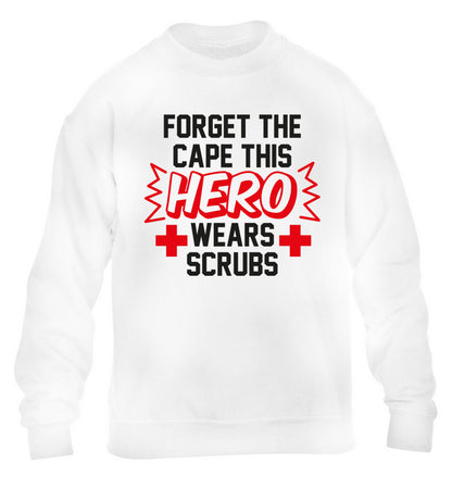Forget the cape this hero wears scrubs children's white sweater 12-14 Years