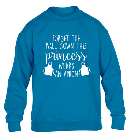 Forget the ball gown this princess wears an apron children's blue sweater 12-14 Years