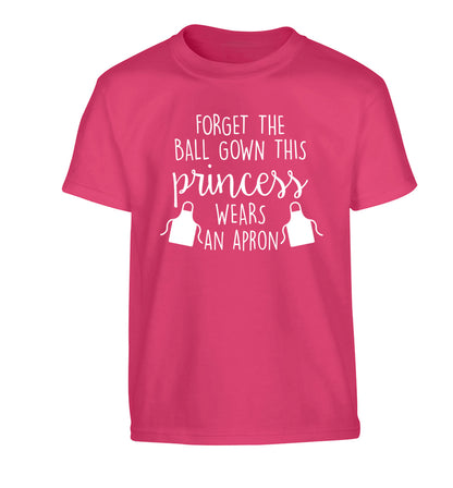 Forget the ball gown this princess wears an apron Children's pink Tshirt 12-14 Years