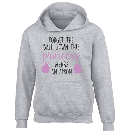 Forget the ball gown this princess wears an apron children's grey hoodie 12-14 Years