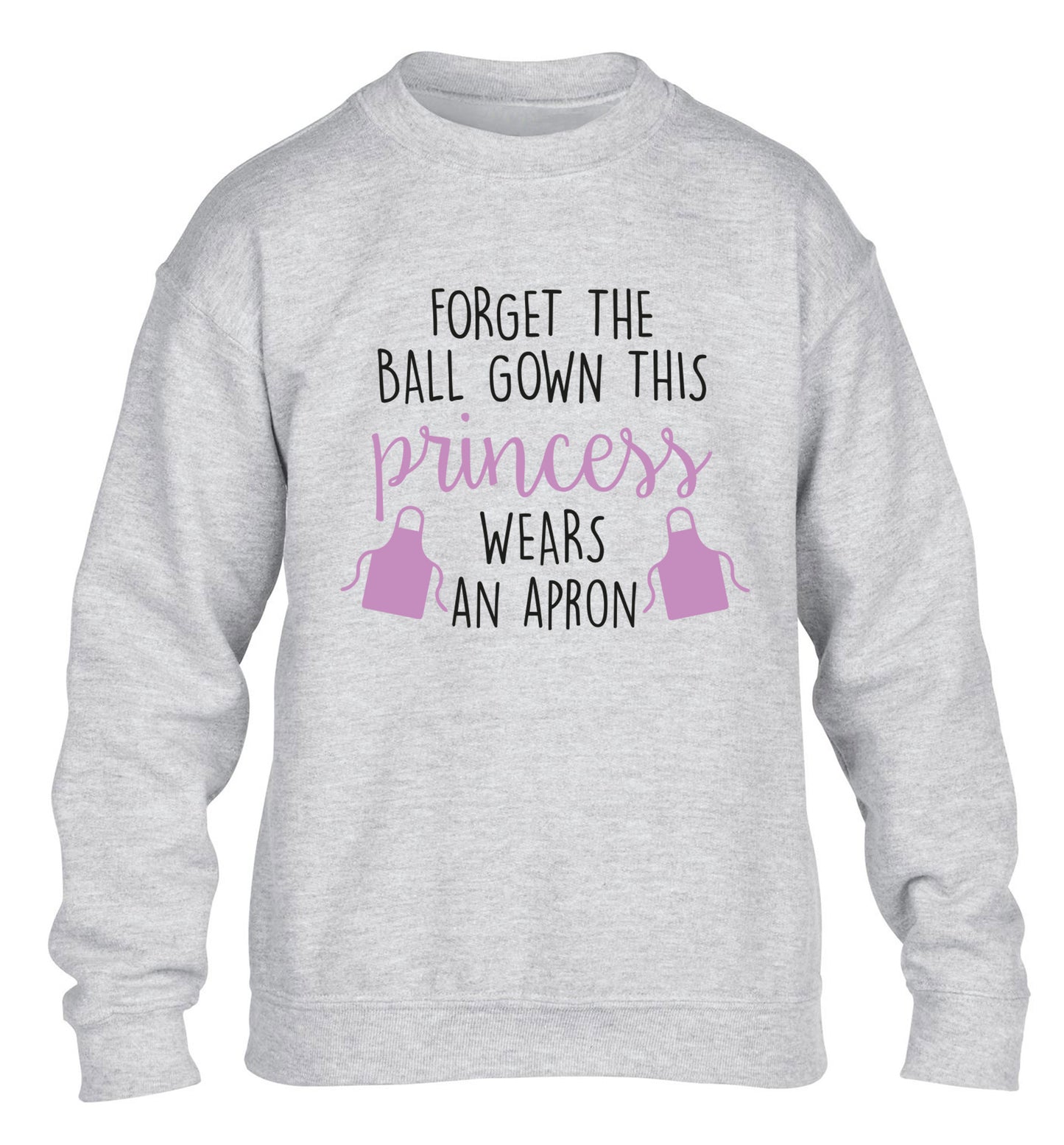 Forget the ball gown this princess wears an apron children's grey sweater 12-14 Years