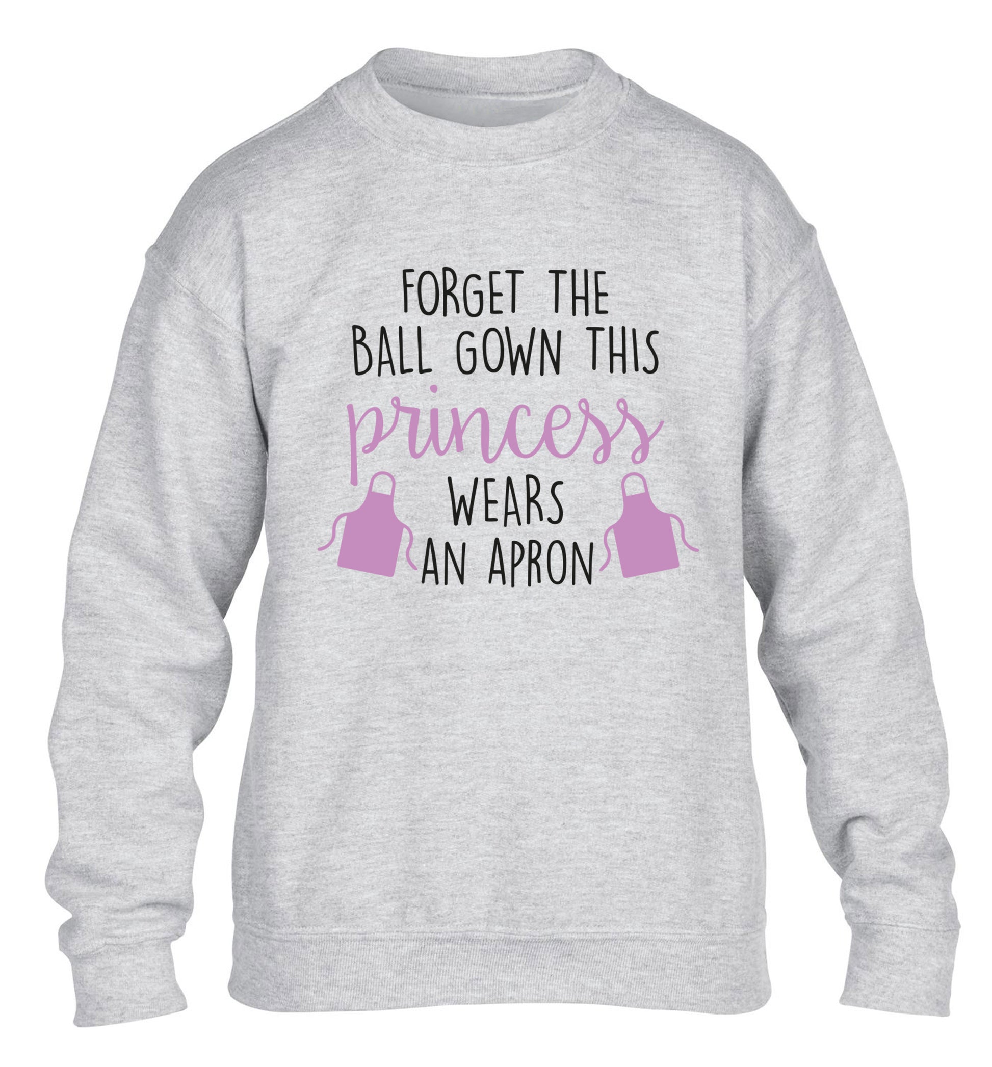 Forget the ball gown this princess wears an apron children's grey sweater 12-14 Years