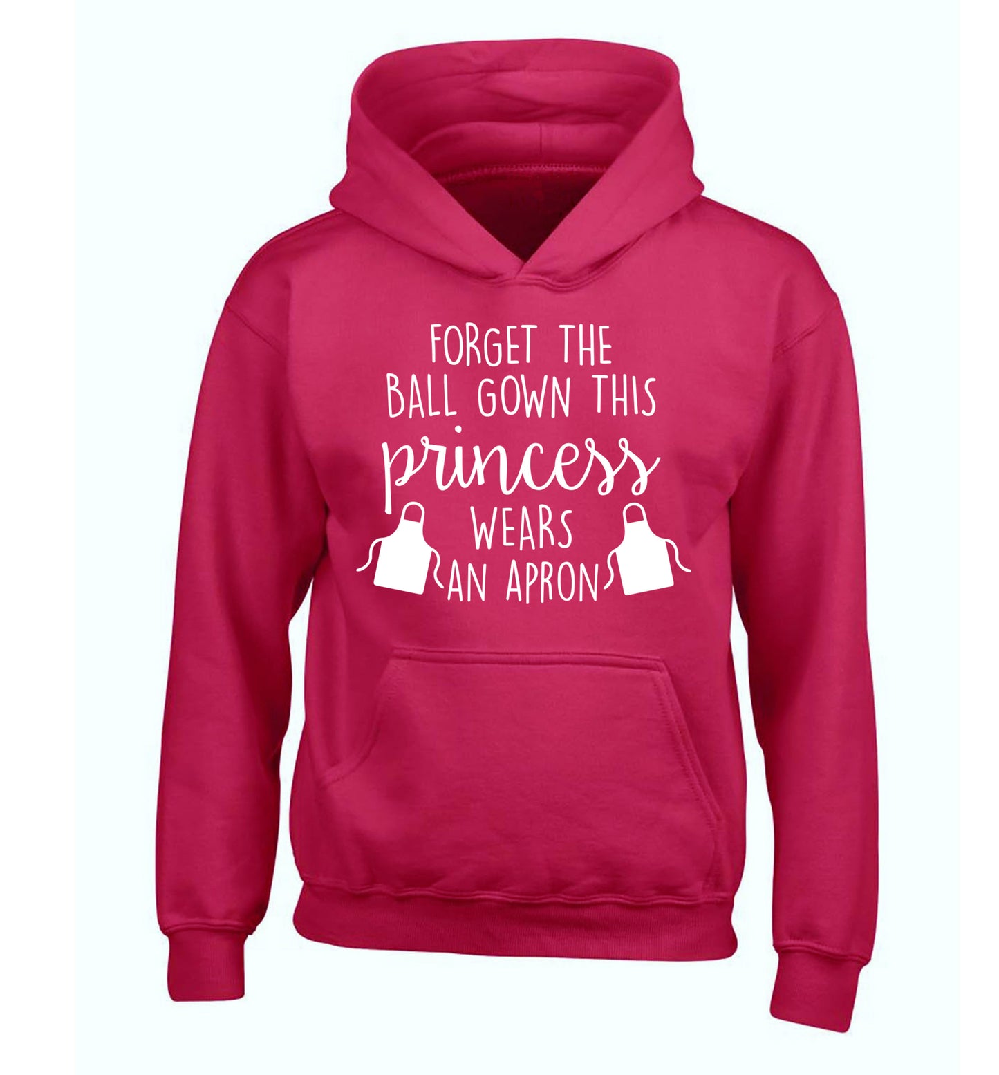 Forget the ball gown this princess wears an apron children's pink hoodie 12-14 Years