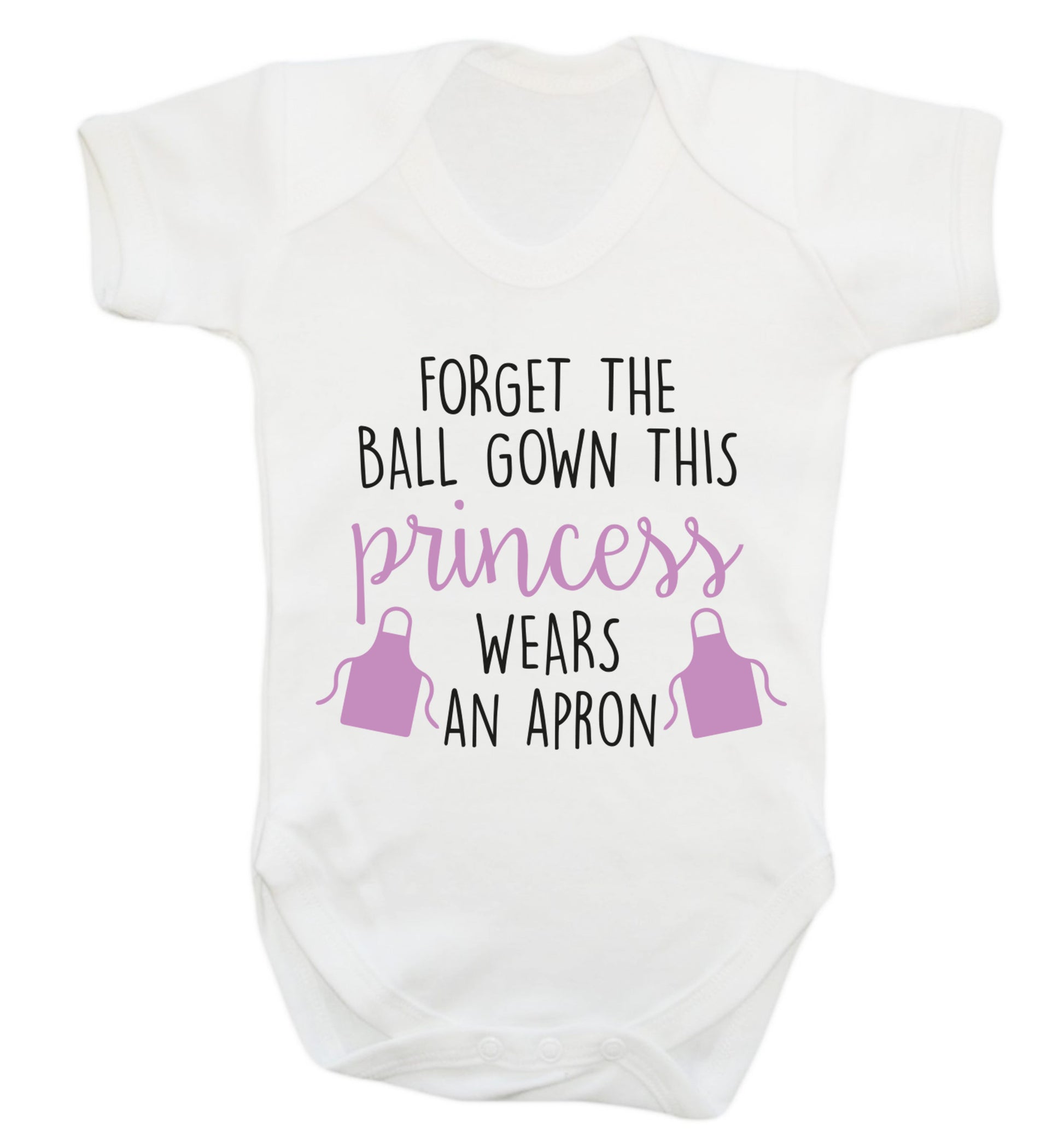 Forget the ball gown this princess wears an apron Baby Vest white 18-24 months
