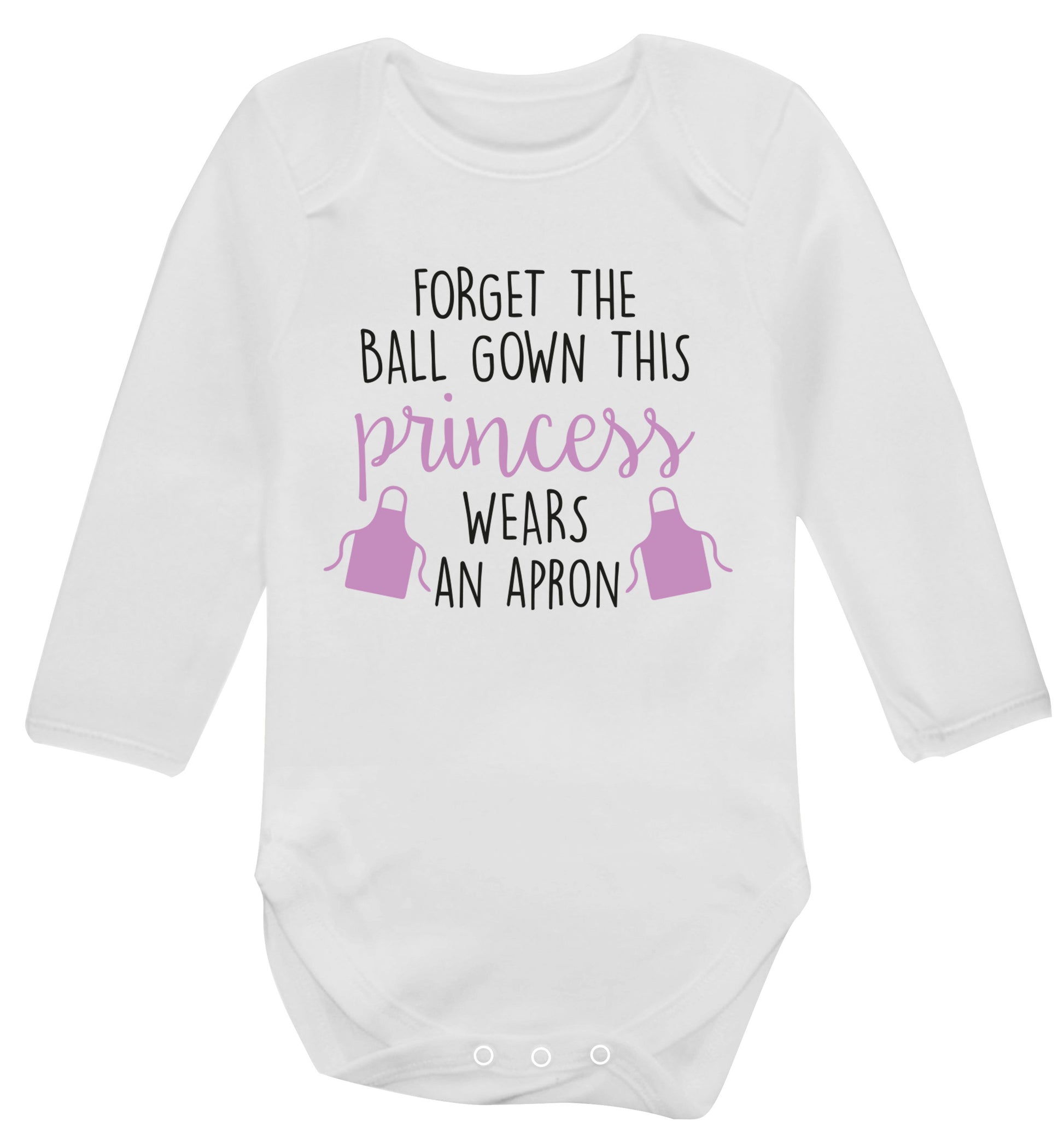 Forget the ball gown this princess wears an apron Baby Vest long sleeved white 6-12 months