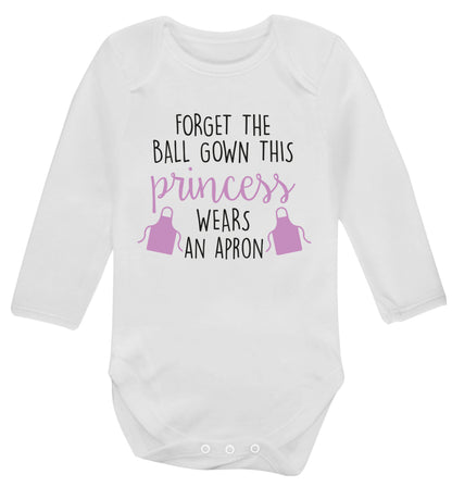 Forget the ball gown this princess wears an apron Baby Vest long sleeved white 6-12 months