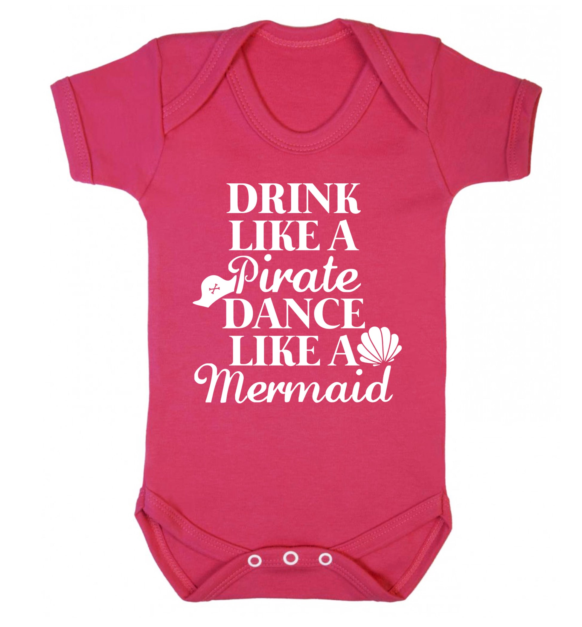 Drink like a pirate dance like a mermaid Baby Vest dark pink 18-24 months