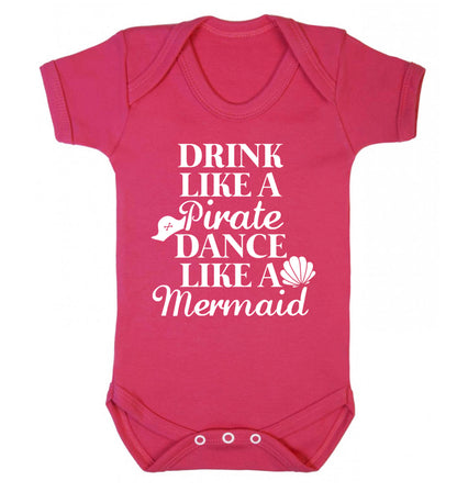Drink like a pirate dance like a mermaid Baby Vest dark pink 18-24 months