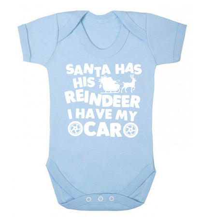Santa has his reindeer I have my car Baby Vest pale blue 18-24 months