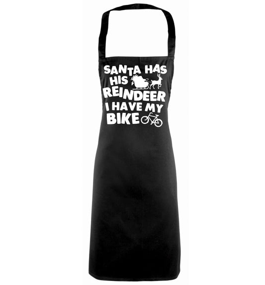 Santa has his reindeer I have my bike black apron