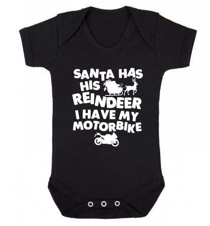 Santa has his reindeer I have my motorbike Baby Vest black 18-24 months