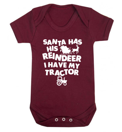 Santa has his reindeer I have my tractor Baby Vest maroon 18-24 months