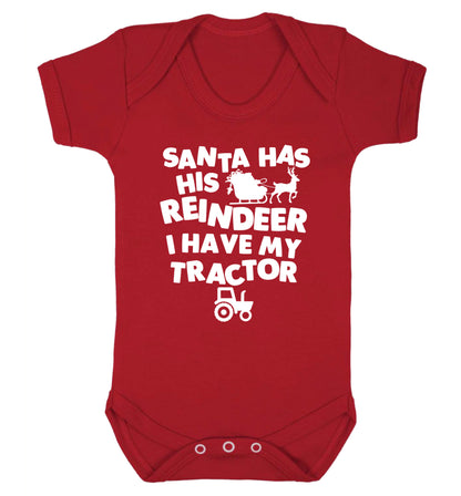 Santa has his reindeer I have my tractor Baby Vest red 18-24 months