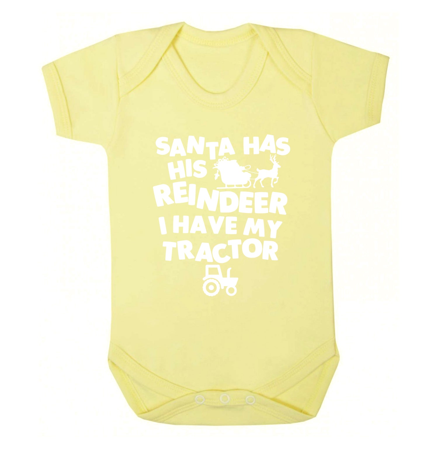 Santa has his reindeer I have my tractor Baby Vest pale yellow 18-24 months