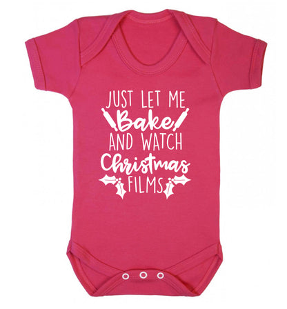 Just let me bake and watch Christmas films Baby Vest dark pink 18-24 months