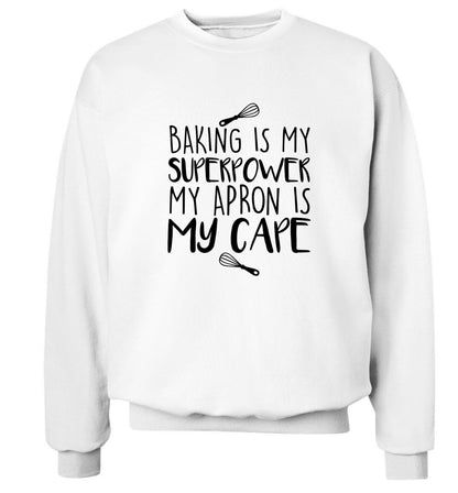 Baking is my superpower my apron is my cape Adult's unisex white Sweater 2XL