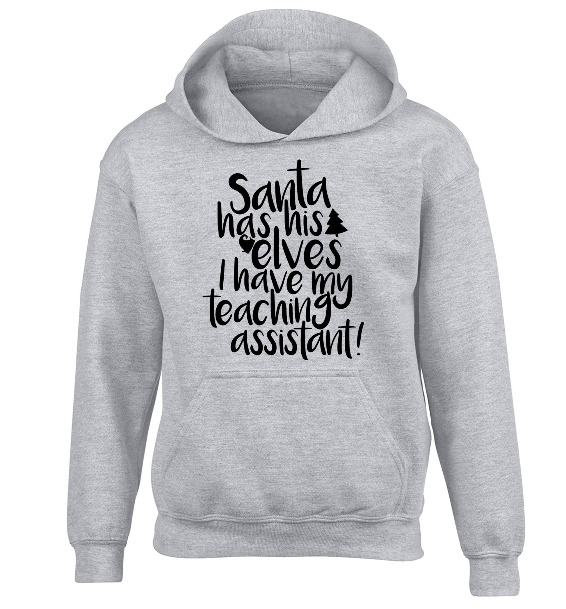 Santa has his elves I have my teaching assistant children's grey hoodie 12-14 Years