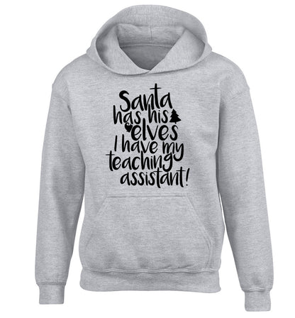 Santa has his elves I have my teaching assistant children's grey hoodie 12-14 Years