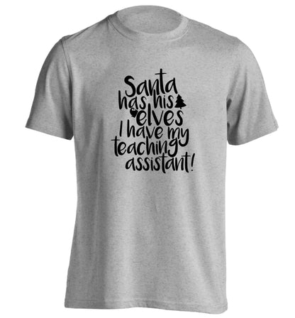 Santa has his elves I have my teaching assistant adults unisex grey Tshirt 2XL