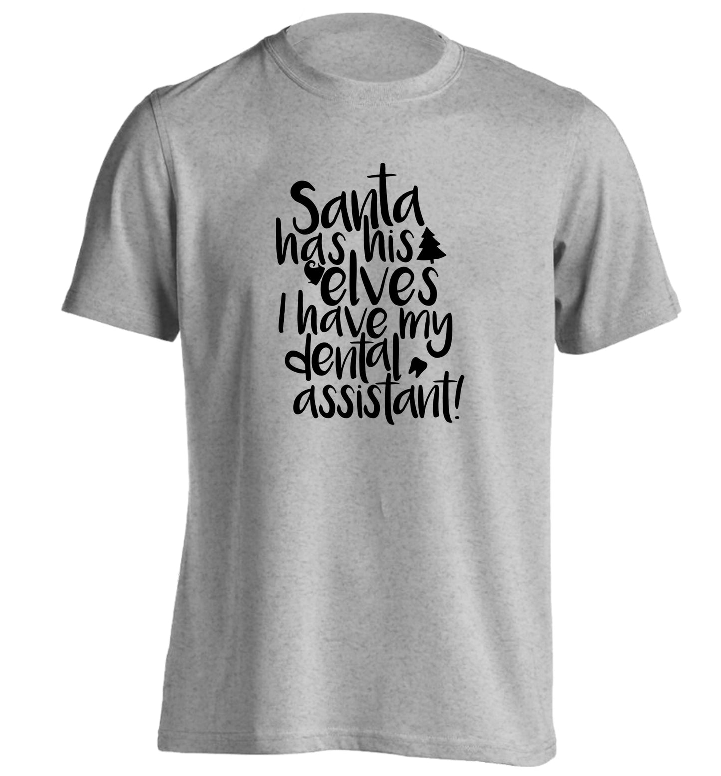 Santa has his elves I have my dental assistant adults unisex grey Tshirt 2XL