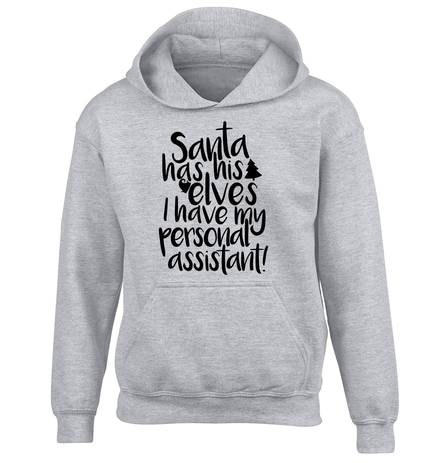 Santa has his elves I have my personal assistant children's grey hoodie 12-14 Years