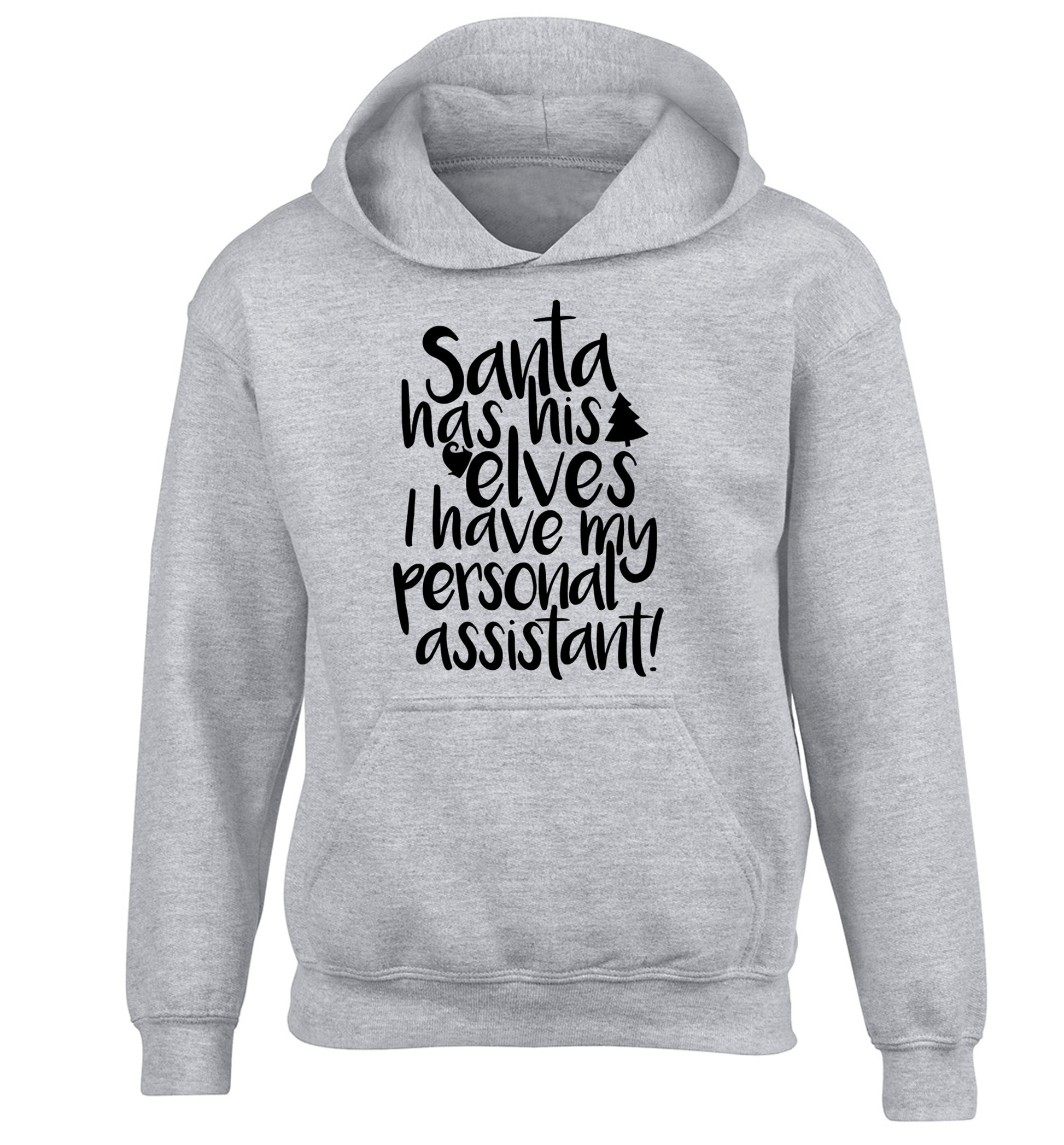Santa has his elves I have my personal assistant children's grey hoodie 12-14 Years