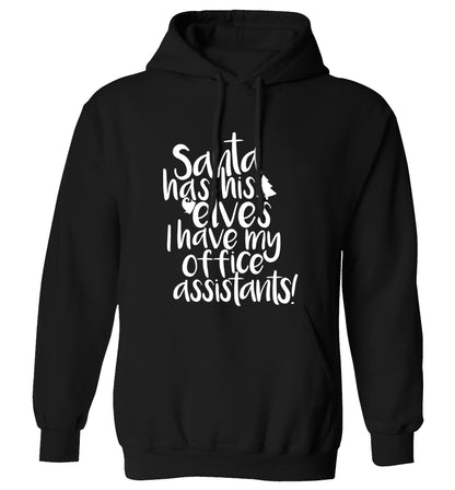 Santa has elves I have office assistants adults unisex black hoodie 2XL