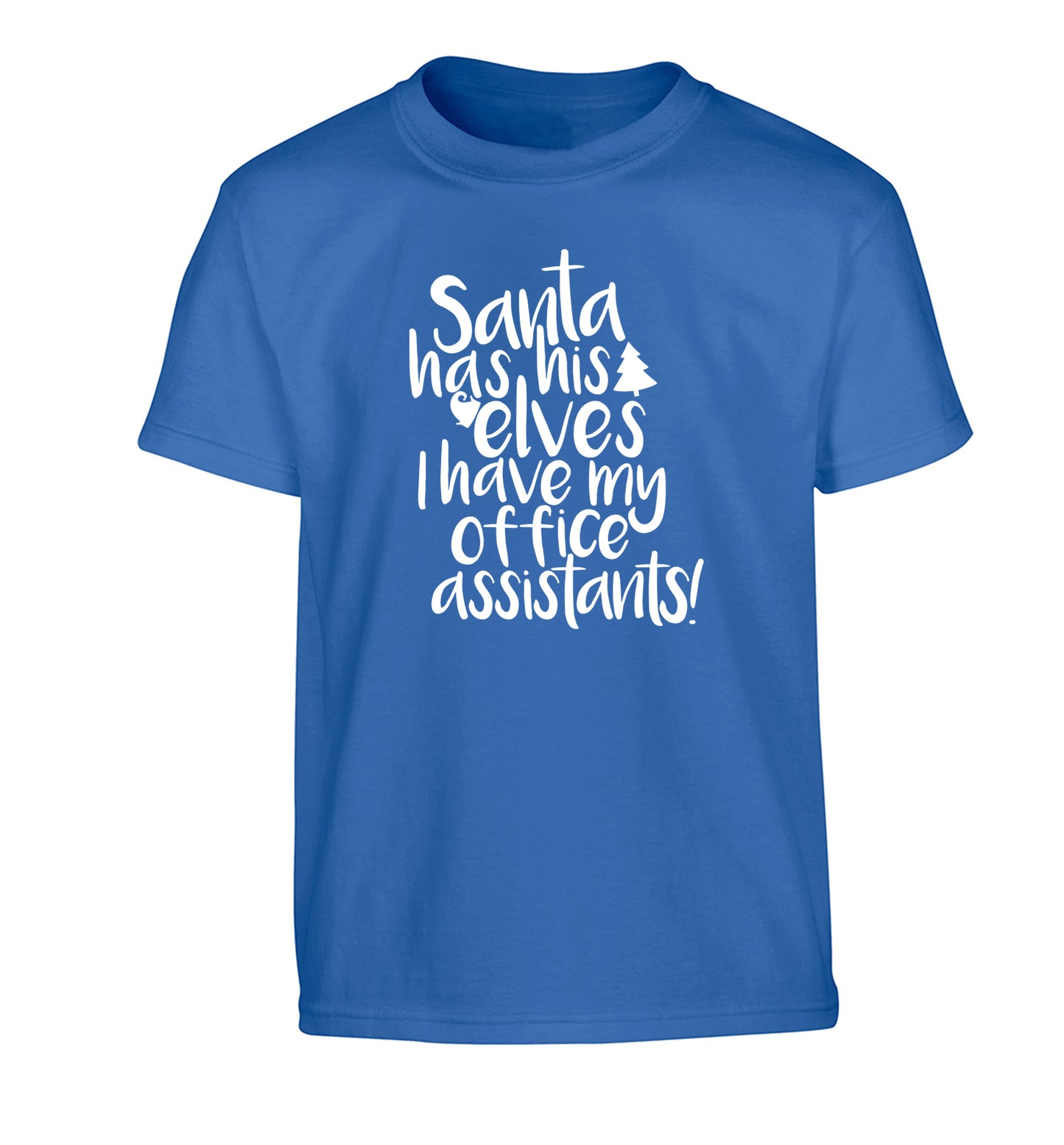Santa has elves I have office assistants Children's blue Tshirt 12-13 Years