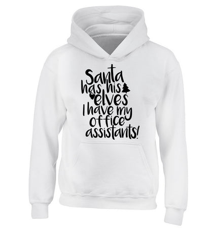 Santa has elves I have office assistants children's white hoodie 12-13 Years