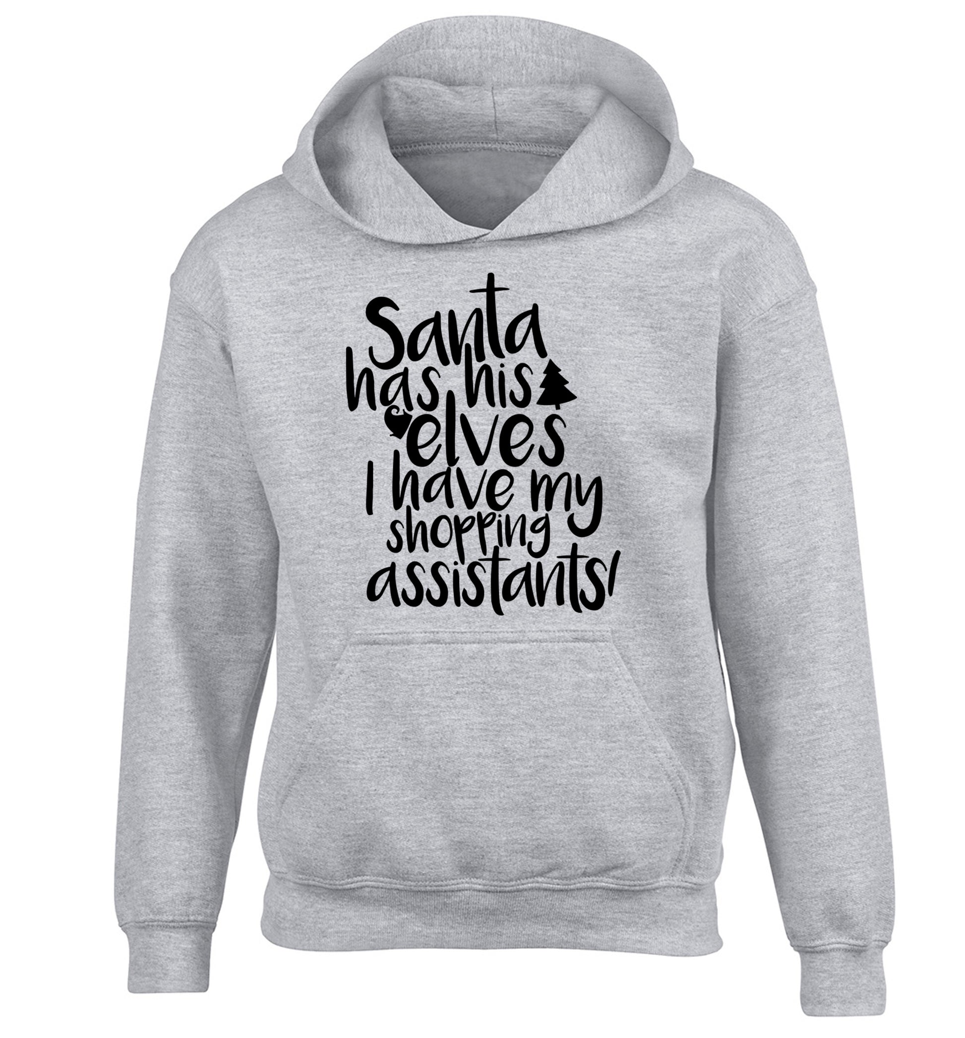 Santa has his elves I have my shopping assistant children's grey hoodie 12-14 Years