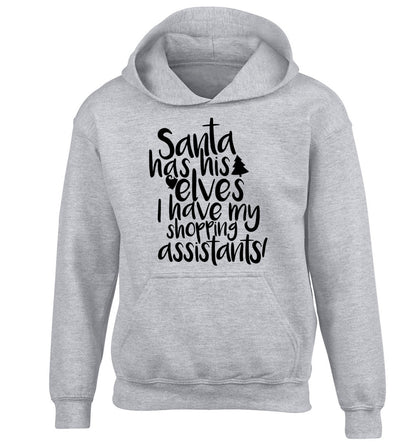 Santa has his elves I have my shopping assistant children's grey hoodie 12-14 Years