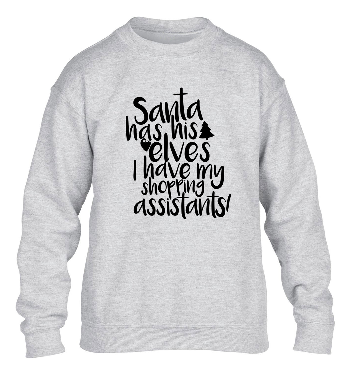 Santa has his elves I have my shopping assistant children's grey sweater 12-14 Years