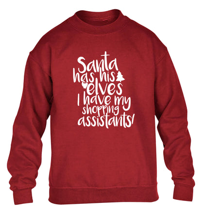 Santa has his elves I have my shopping assistant children's grey sweater 12-14 Years