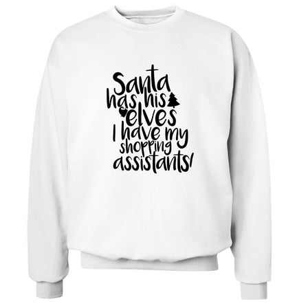 Santa has his elves I have my shopping assistant Adult's unisex white Sweater 2XL
