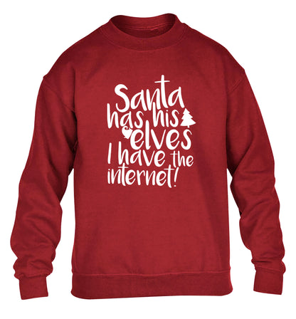 Santa has his elves I have the internet children's grey sweater 12-14 Years
