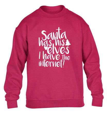 Santa has his elves I have the internet children's pink sweater 12-14 Years