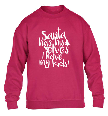 Santa has his elves I have my kids children's pink sweater 12-14 Years