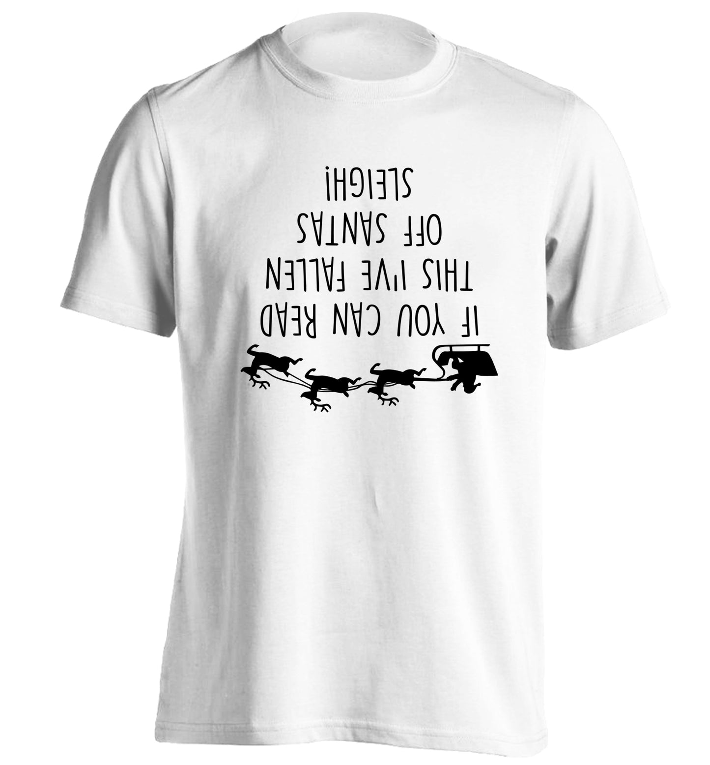 If you can read this I've fallen of santa's sleigh! adults unisex white Tshirt 2XL
