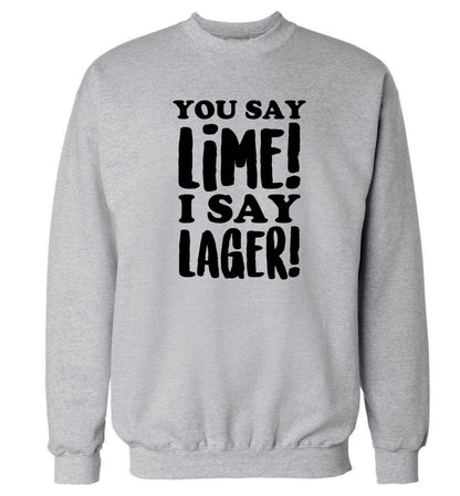 You say lime I say lager! Adult's unisex grey Sweater 2XL