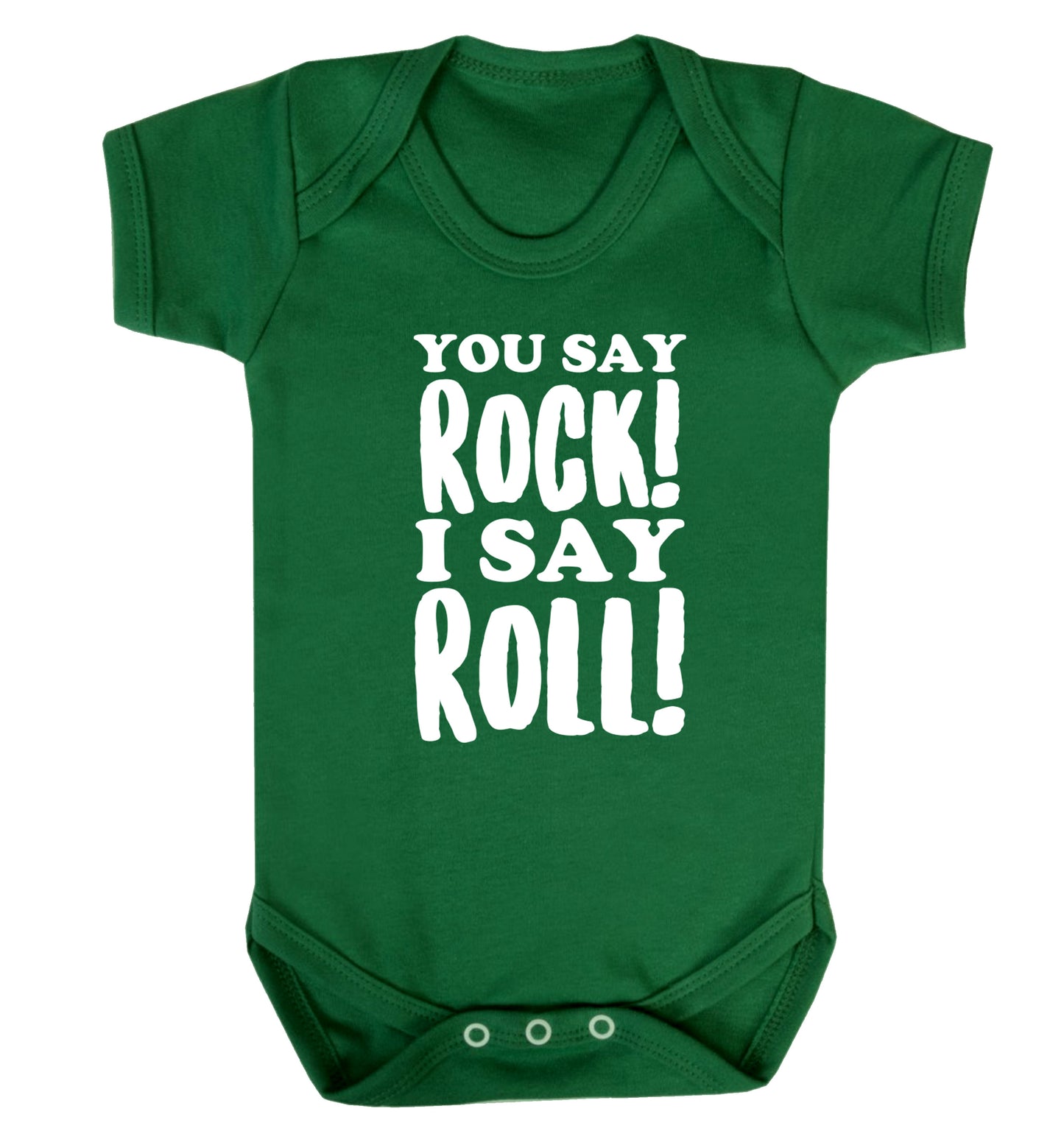 You say rock I say roll! Baby Vest green 18-24 months