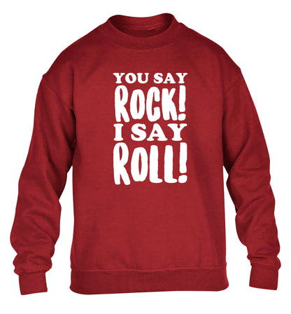 You say rock I say roll! children's grey sweater 12-14 Years