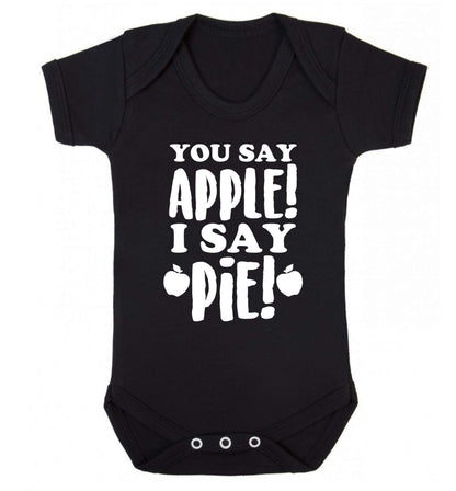 You say apple I say pie! Baby Vest black 18-24 months