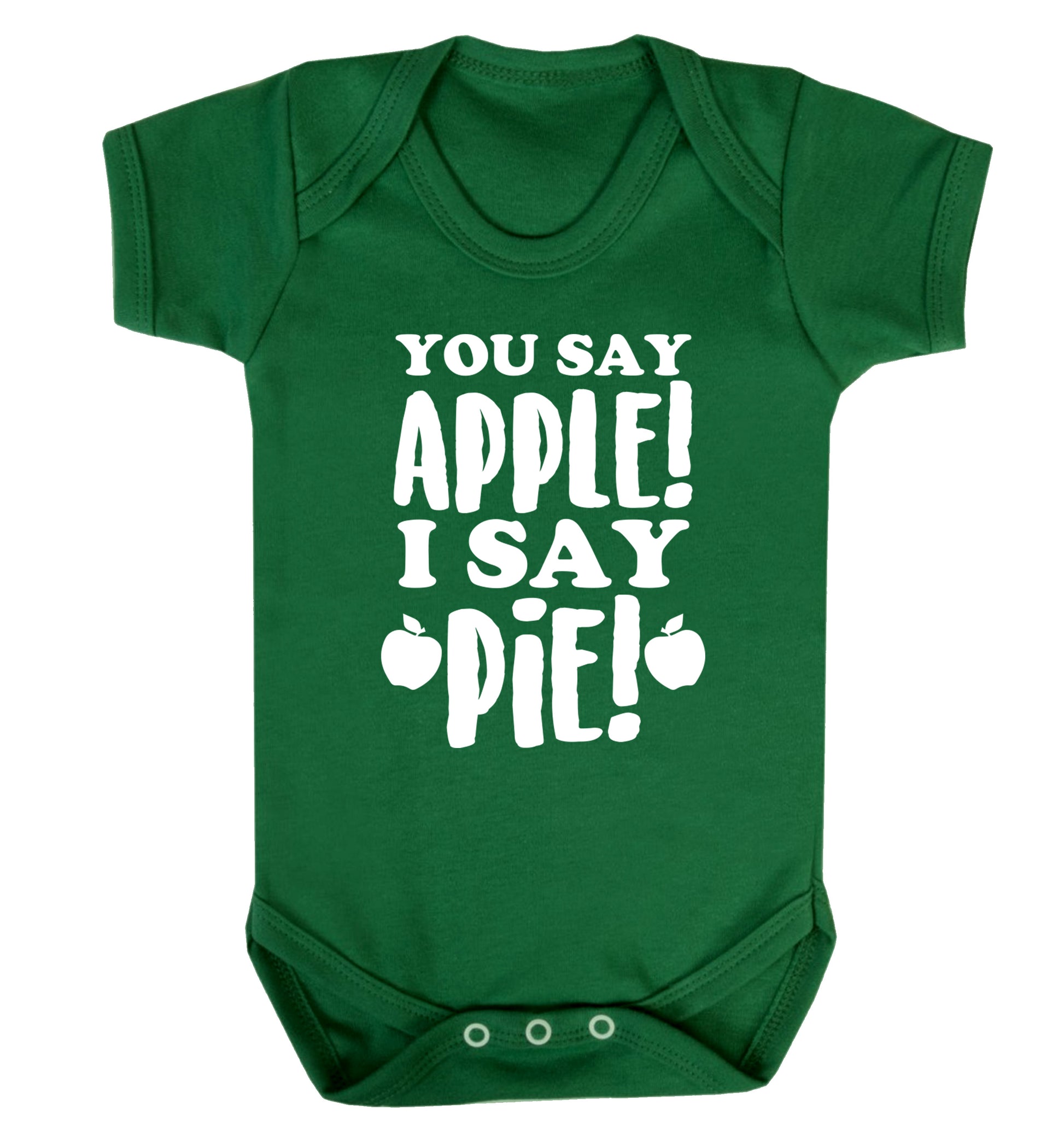 You say apple I say pie! Baby Vest green 18-24 months