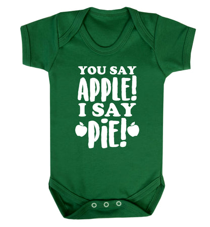 You say apple I say pie! Baby Vest green 18-24 months