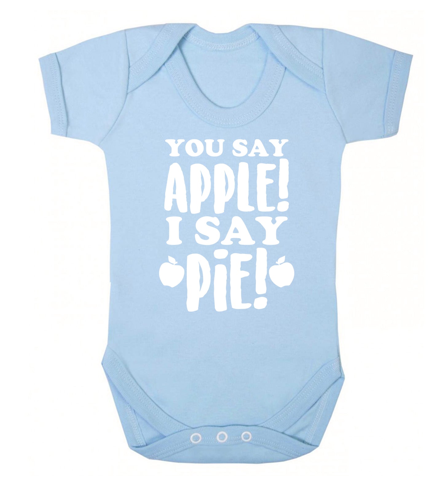 You say apple I say pie! Baby Vest pale blue 18-24 months