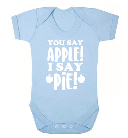 You say apple I say pie! Baby Vest pale blue 18-24 months