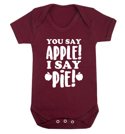 You say apple I say pie! Baby Vest maroon 18-24 months